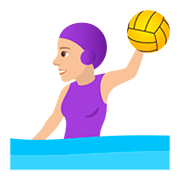 Émoji 🤽🏼‍♀️ Joueuse De Water-polo : Peau Moyennement Claire sur JoyPixels 5.0.