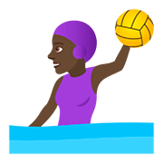 🤽🏿‍♀️ Emoji Mujer Jugando Al Waterpolo: Tono De Piel Oscuro en JoyPixels 5.0.