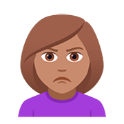 🙎🏽‍♀️ Emoji schmollende Frau: mittlere Hautfarbe JoyPixels 5.0.