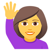 🙋‍♀️ Emoji Mulher Levantando A Mão na JoyPixels 5.0.