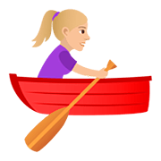 🚣🏼‍♀️ Emoji Frau im Ruderboot: mittelhelle Hautfarbe JoyPixels 5.0.