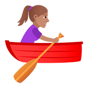 🚣🏽‍♀️ Emoji Frau im Ruderboot: mittlere Hautfarbe JoyPixels 5.0.