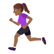 🏃🏾‍♀️ Emoji Mulher Correndo: Pele Morena Escura na JoyPixels 5.0.