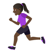 🏃🏿‍♀️ Emoji Mujer Corriendo: Tono De Piel Oscuro en JoyPixels 5.0.