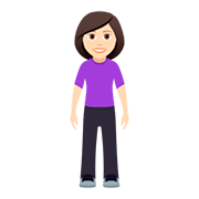 🧍🏻‍♀️ Emoji Mujer De Pie: Tono De Piel Claro en JoyPixels 5.0.
