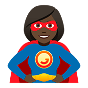 🦸🏿‍♀️ Emoji Superheroína: Tono De Piel Oscuro en JoyPixels 5.0.