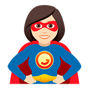 Émoji 🦸🏻‍♀️ Super-héroïne : Peau Claire sur JoyPixels 5.0.