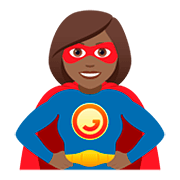 🦸🏾‍♀️ Emoji Heldin: mitteldunkle Hautfarbe JoyPixels 5.0.