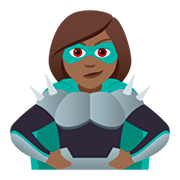 🦹🏾‍♀️ Emoji Supervilã: Pele Morena Escura na JoyPixels 5.0.