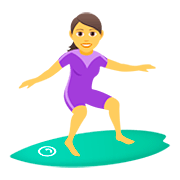 🏄‍♀️ Emoji Mujer Haciendo Surf en JoyPixels 5.0.