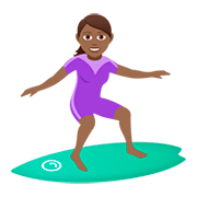 🏄🏾‍♀️ Emoji Mulher Surfista: Pele Morena Escura na JoyPixels 5.0.