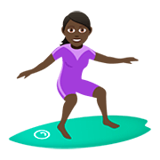 🏄🏿‍♀️ Emoji Surferin: dunkle Hautfarbe JoyPixels 5.0.