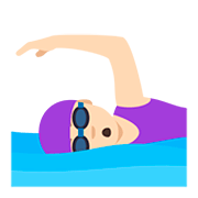 🏊🏻‍♀️ Emoji Mulher Nadando: Pele Clara na JoyPixels 5.0.