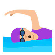 🏊🏼‍♀️ Emoji Mujer Nadando: Tono De Piel Claro Medio en JoyPixels 5.0.