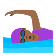 🏊🏾‍♀️ Emoji Mujer Nadando: Tono De Piel Oscuro Medio en JoyPixels 5.0.