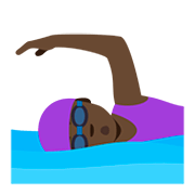 🏊🏿‍♀️ Emoji Mujer Nadando: Tono De Piel Oscuro en JoyPixels 5.0.