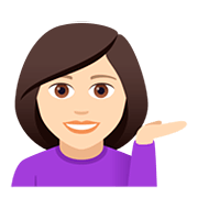 Emoji 💁🏻‍♀️ Donna Con Suggerimento: Carnagione Chiara su JoyPixels 5.0.