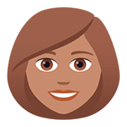 Emoji 👩🏽 Donna: Carnagione Olivastra su JoyPixels 5.0.
