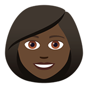 👩🏿 Emoji Mujer: Tono De Piel Oscuro en JoyPixels 5.0.