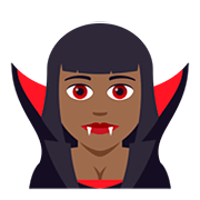 🧛🏾‍♀️ Emoji Mulher Vampira: Pele Morena Escura na JoyPixels 5.0.