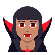 Émoji 🧛🏽‍♀️ Vampire Femme : Peau Légèrement Mate sur JoyPixels 5.0.