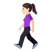 🚶🏻‍♀️ Emoji Fußgängerin: helle Hautfarbe JoyPixels 5.0.