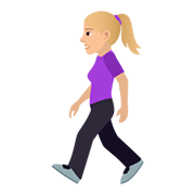 🚶🏼‍♀️ Emoji Fußgängerin: mittelhelle Hautfarbe JoyPixels 5.0.