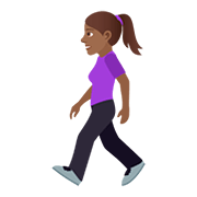🚶🏾‍♀️ Emoji Mulher Andando: Pele Morena Escura na JoyPixels 5.0.