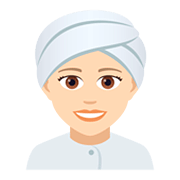 👳🏻‍♀️ Emoji Mujer Con Turbante: Tono De Piel Claro en JoyPixels 5.0.