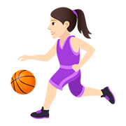 ⛹🏻‍♀️ Emoji Mujer Botando Un Balón: Tono De Piel Claro en JoyPixels 5.0.