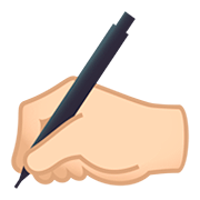 ✍🏻 Emoji Mano Escribiendo: Tono De Piel Claro en JoyPixels 5.0.