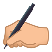 ✍🏼 Emoji Mano Escribiendo: Tono De Piel Claro Medio en JoyPixels 5.0.