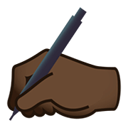 ✍🏿 Emoji schreibende Hand: dunkle Hautfarbe JoyPixels 5.0.