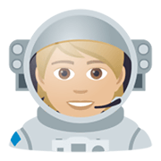 Emoji 🧑🏼‍🚀 Astronauta: Carnagione Abbastanza Chiara su JoyPixels 5.5.