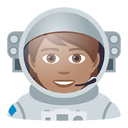 🧑🏽‍🚀 Emoji Astronaut(in): mittlere Hautfarbe JoyPixels 5.5.
