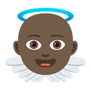 👼🏿 Emoji Bebê Anjo: Pele Escura na JoyPixels 5.5.