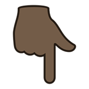 👇🏿 Emoji nach unten weisender Zeigefinger: dunkle Hautfarbe JoyPixels 5.5.