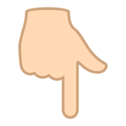 👇🏻 Emoji Dorso Da Mão Com Dedo Indicador Apontando Para Baixo: Pele Clara na JoyPixels 5.5.