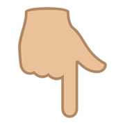 👇🏼 Emoji Dorso Da Mão Com Dedo Indicador Apontando Para Baixo: Pele Morena Clara na JoyPixels 5.5.