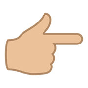 👉🏼 Emoji nach rechts weisender Zeigefinger: mittelhelle Hautfarbe JoyPixels 5.5.