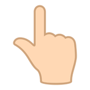 👆🏻 Emoji Dorso Da Mão Com Dedo Indicador Apontando Para Cima: Pele Clara na JoyPixels 5.5.
