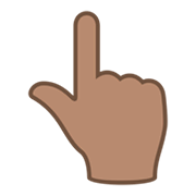 👆🏽 Emoji Dorso Da Mão Com Dedo Indicador Apontando Para Cima: Pele Morena na JoyPixels 5.5.