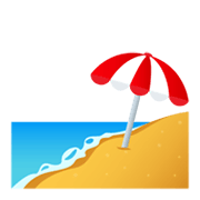 🏖️ Emoji Strand mit Sonnenschirm JoyPixels 5.5.