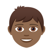 👦🏾 Emoji Junge: mitteldunkle Hautfarbe JoyPixels 5.5.