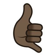 Emoji 🤙🏿 Mano Con Gesto Di Chiamata: Carnagione Scura su JoyPixels 5.5.