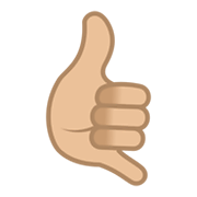 🤙🏼 Emoji Sinal «me Liga»: Pele Morena Clara na JoyPixels 5.5.