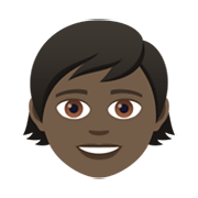 🧒🏿 Emoji Kind: dunkle Hautfarbe JoyPixels 5.5.