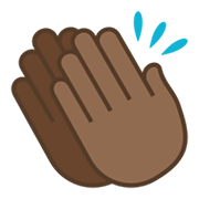 👏🏾 Emoji Mãos Aplaudindo: Pele Morena Escura na JoyPixels 5.5.