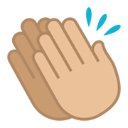 👏🏼 Emoji klatschende Hände: mittelhelle Hautfarbe JoyPixels 5.5.