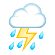 ⛈️ Emoji Wolke mit Blitz und Regen JoyPixels 5.5.